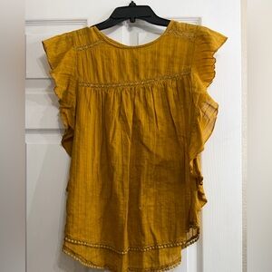 🥳 3 for $10 LOFT Golden Ruffle Sleeve Blouse
